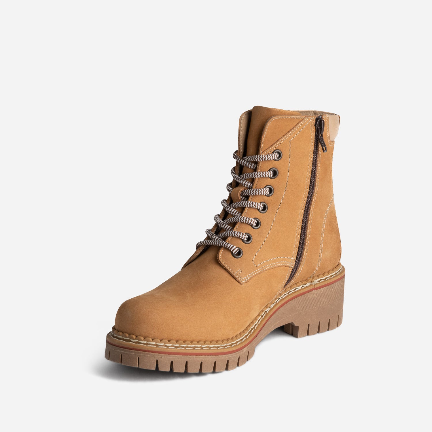 Bottine TEXTO ocre cuir nubuck à semelle crantée