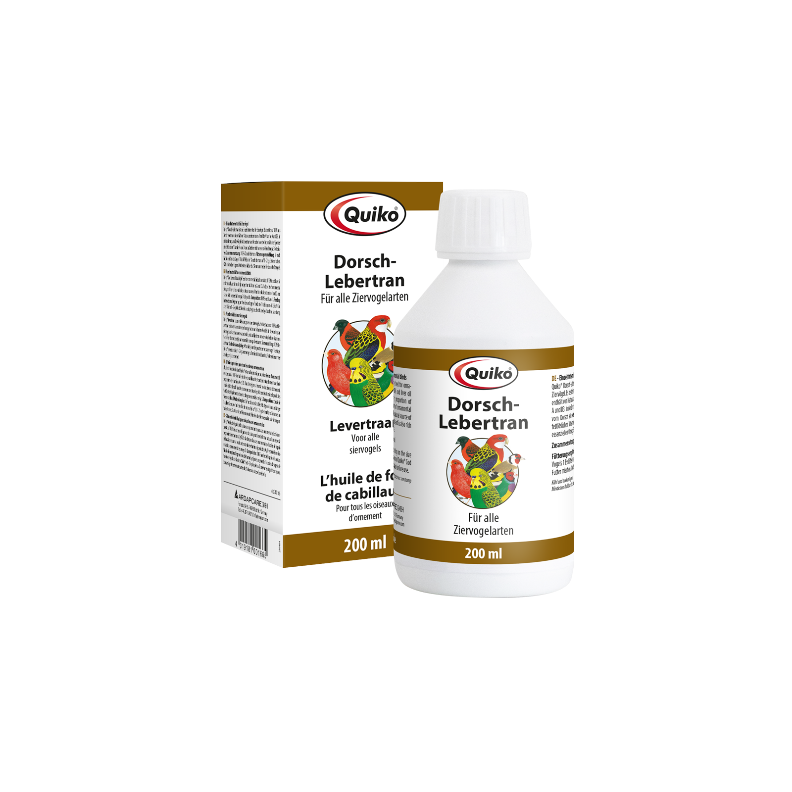 Quiko Ergänzungsfutter Quiko Dorsch-Lebertran 200 ml: Vitaminreiches Ergänzungsfuttermittel für Ziervögel