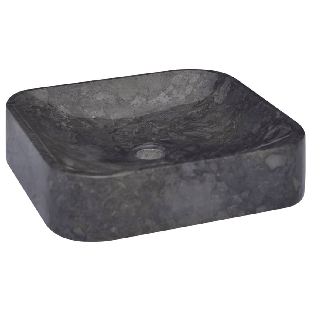 vidaXL Waschbecken Waschbecken Schwarz 40x40x10 cm Marmor