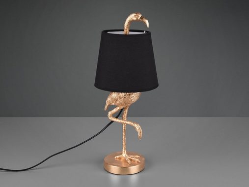 meineWunschleuchte LED Tischleuchte, LED wechselbar, Warmweiß, große ausgefallene Designer-lampe Tierlampe Fensterbank gold-en H 33cm