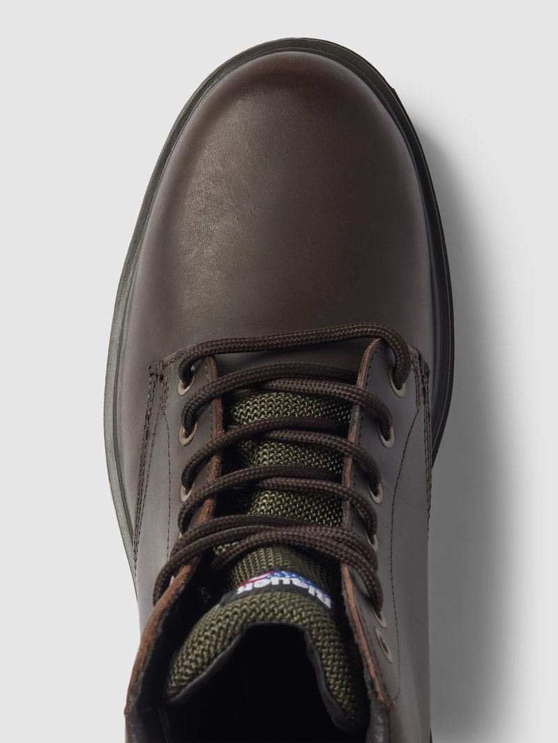 Ankle-Boots mit Label-Detail in dunkelbraun