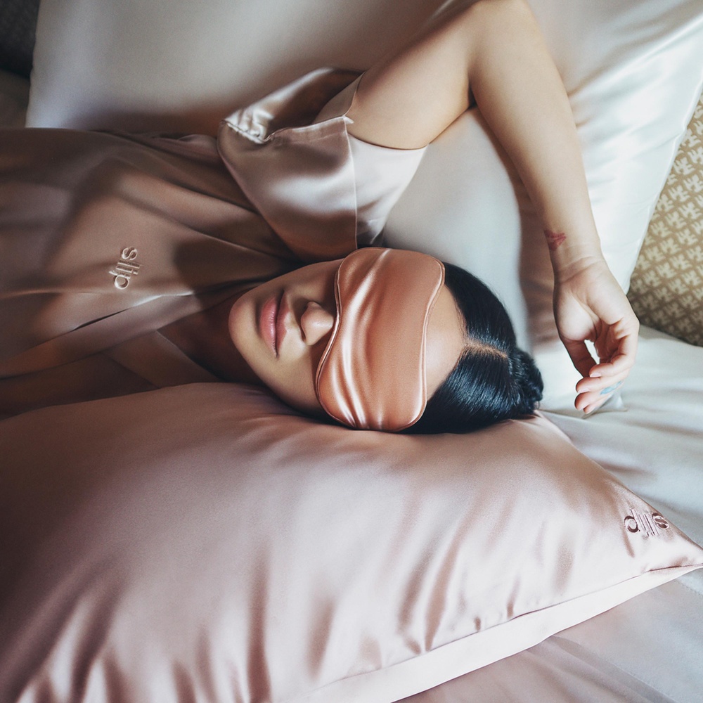 slip masque de sommeil pure soie slip - rosegold masque de sommeil