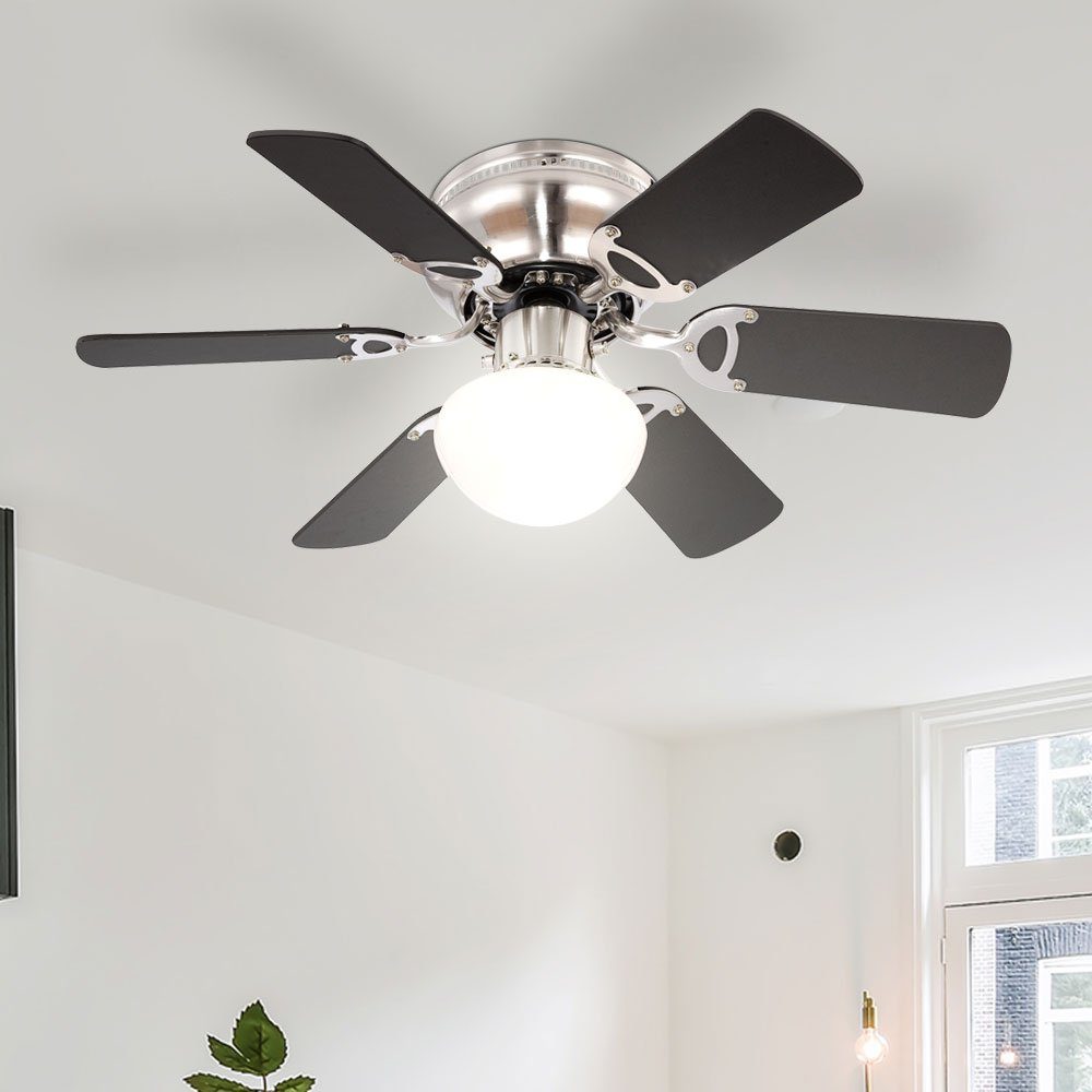 etc-shop Deckenventilator, Deckenventilator mit Beleuchtung und Zugschalter 2 Flügelfarben