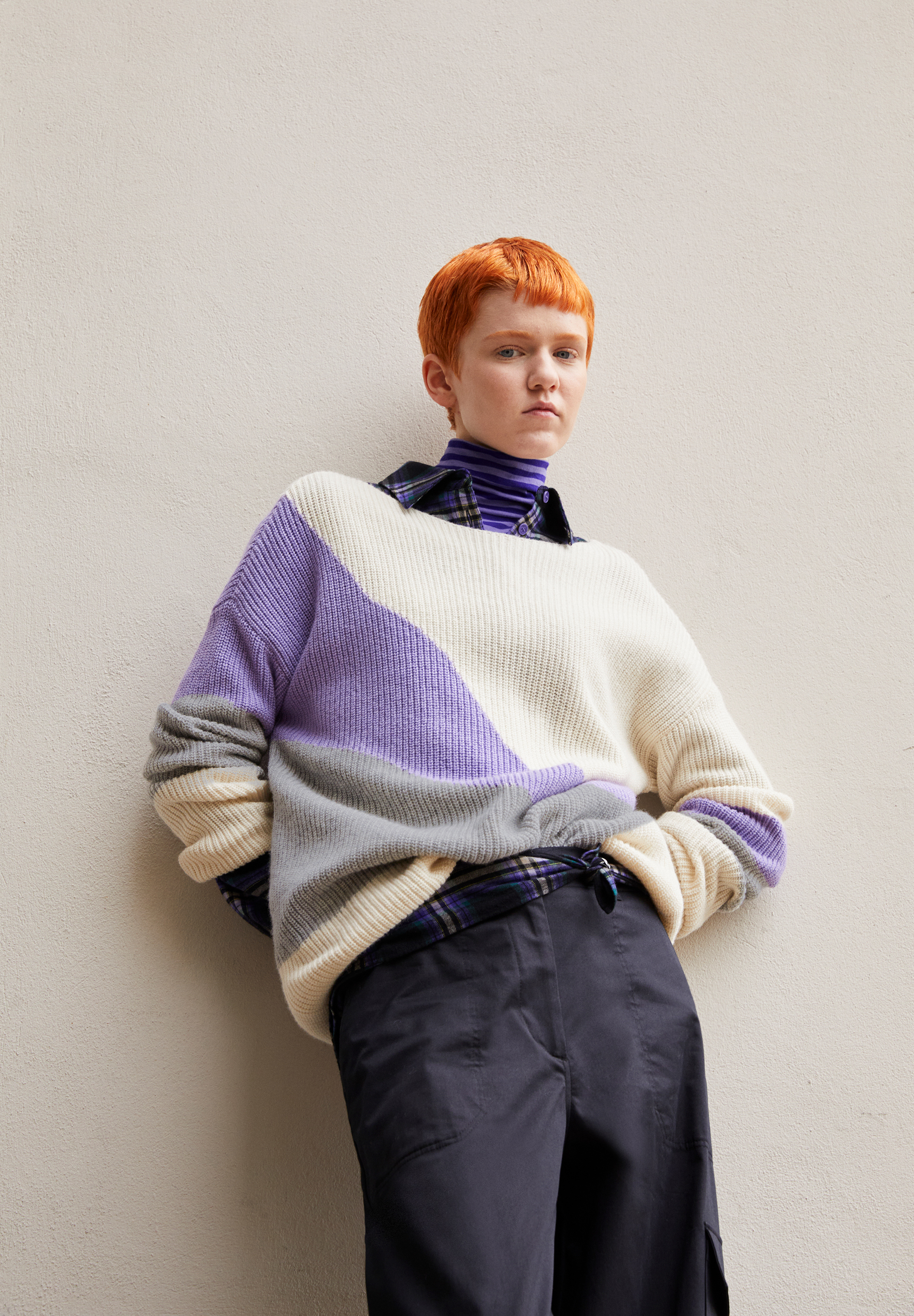Strick Pullover Loose Fit aus Bio-Woll Mix