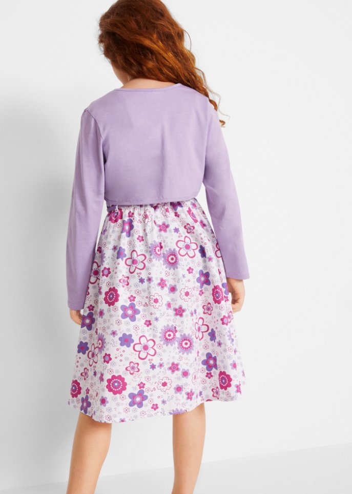 Mädchen Kleid + Gürtel + Bolero (3-tlg. Set)
