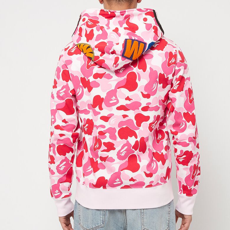 A Bathing Ape Big ABC Camo Shark Full Zip Hoodie M pink