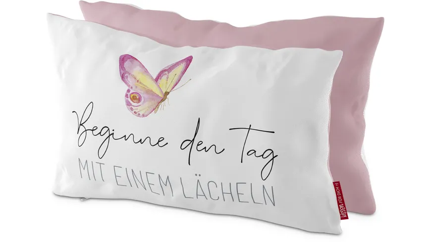 Geschenk für Dich Kissen Engel Beginne den Tag mit einem Lächeln
