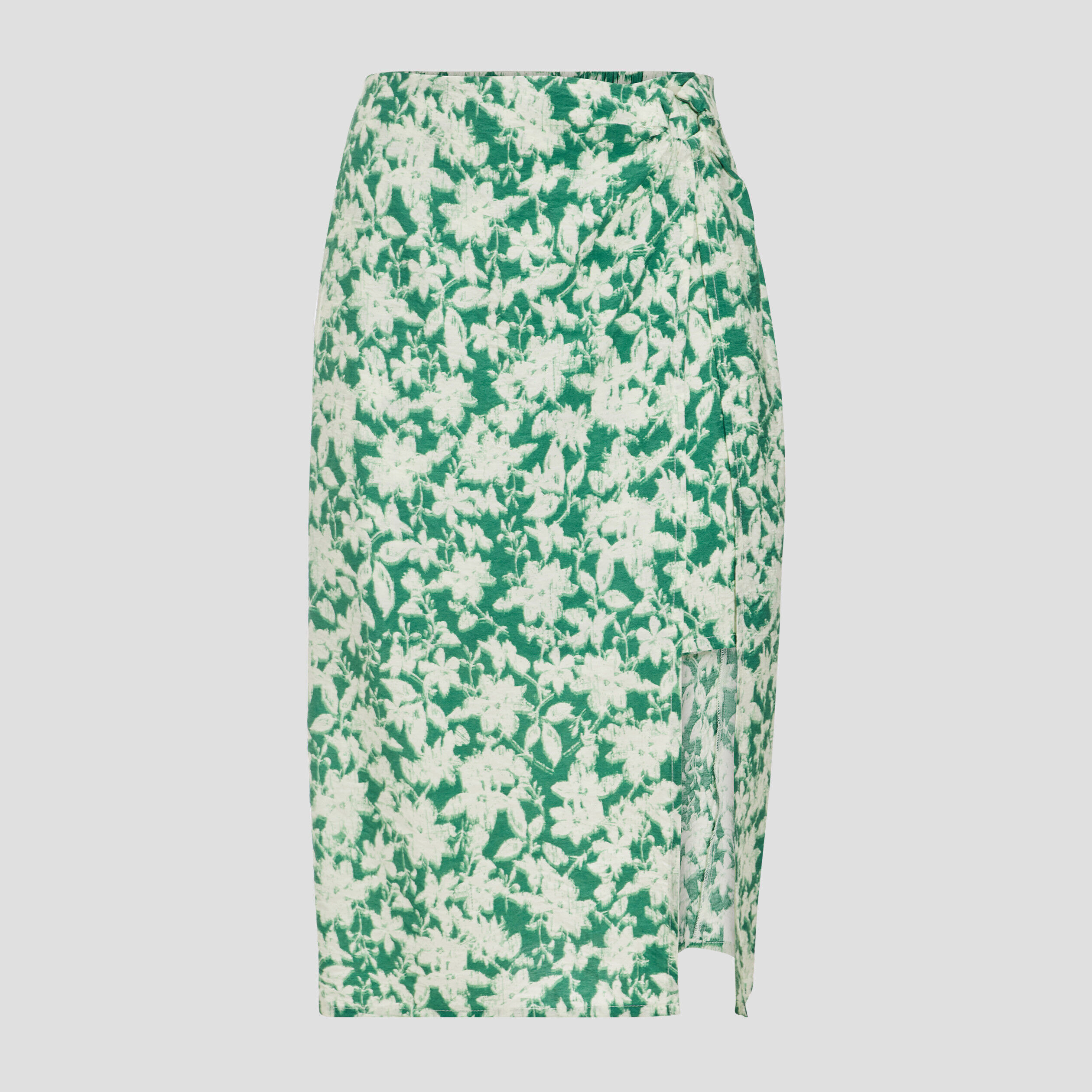 Jupe droite avec fente vert femme | Cache Cache