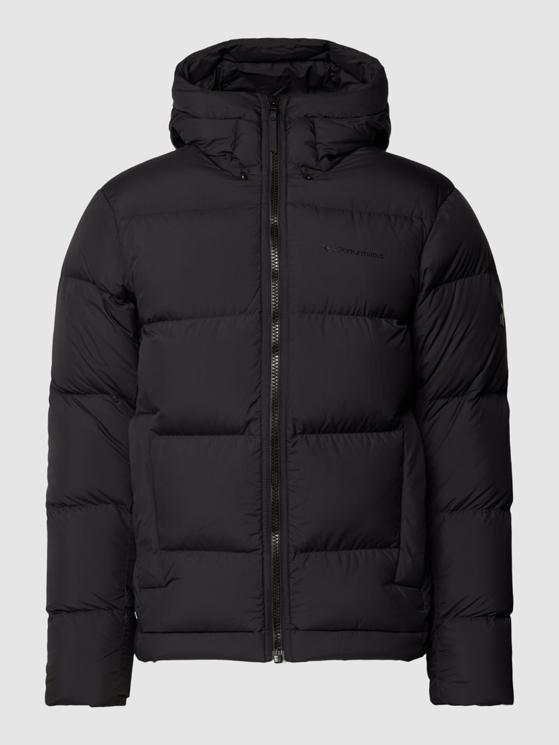 Daunenjacke mit Kapuze Modell 'Rivel' in schwarz