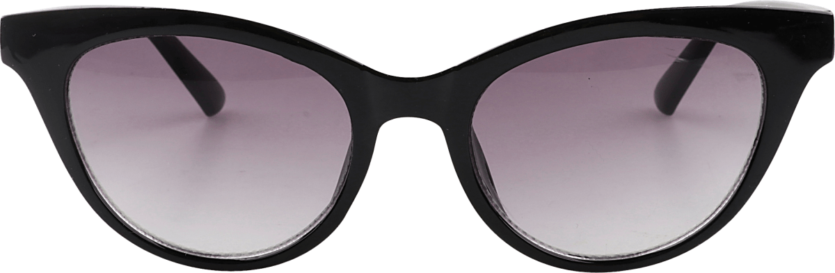 Sonnenbrille Erwachsene schwarz Cat-Eye Form mit leicht getönten Scheiben, 1 St