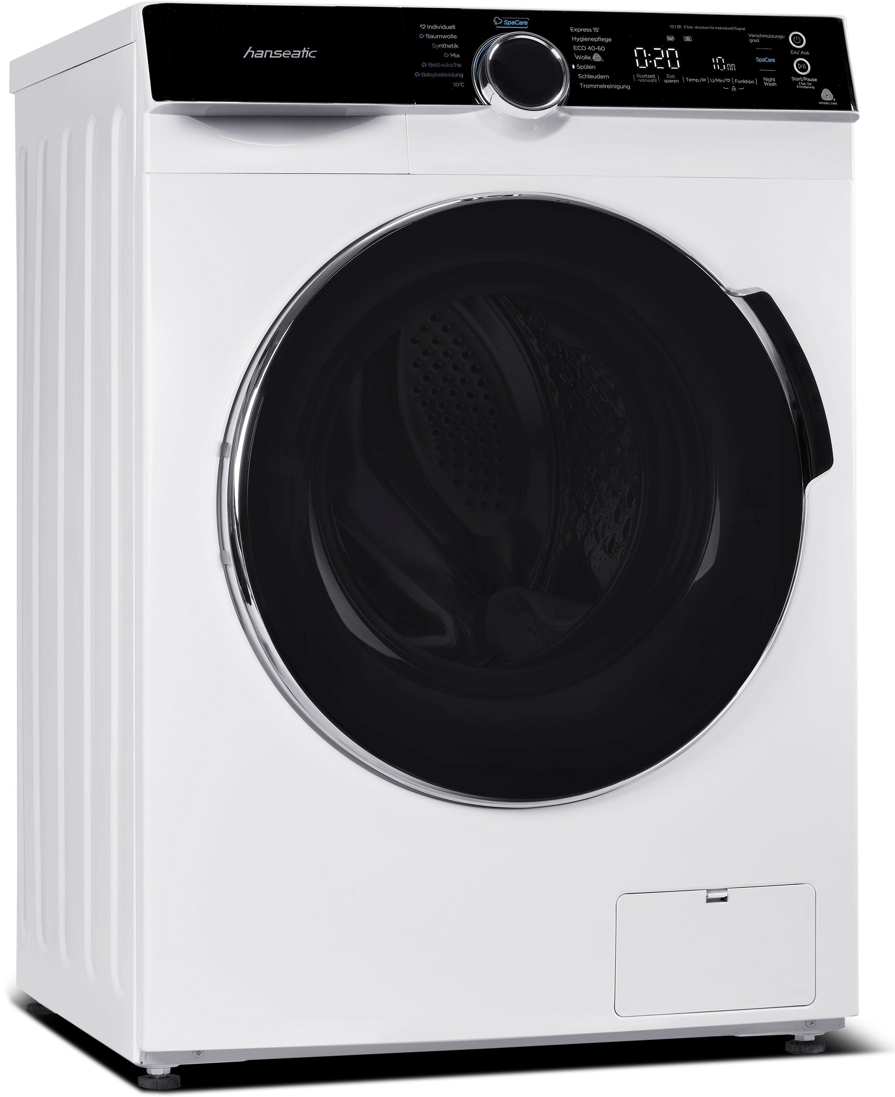 Hanseatic Waschmaschine HWMK714B, 7 kg, 1400 U/min, Nachtwaschprogramm, AquaStop, Dampfoption