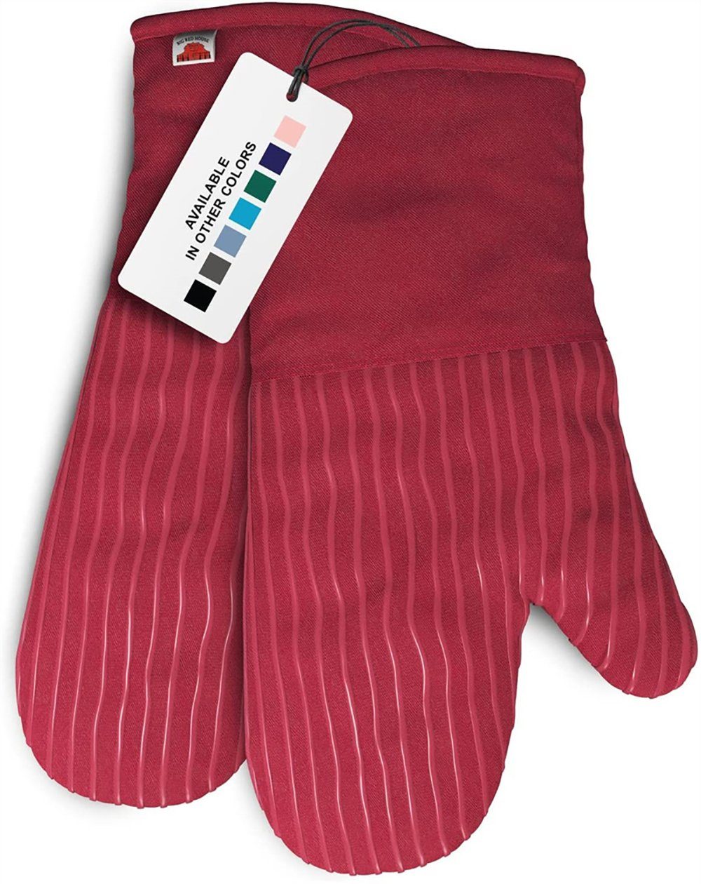 SCOKIT Topfhandschuhe Hitzebeständige Topfhandschuhe 2er Set, (Futter aus Reiner Baumwolle und Frottee, Silikon Anti-Rutsch Design), Geeignet für Kochen, Backen, Grillen