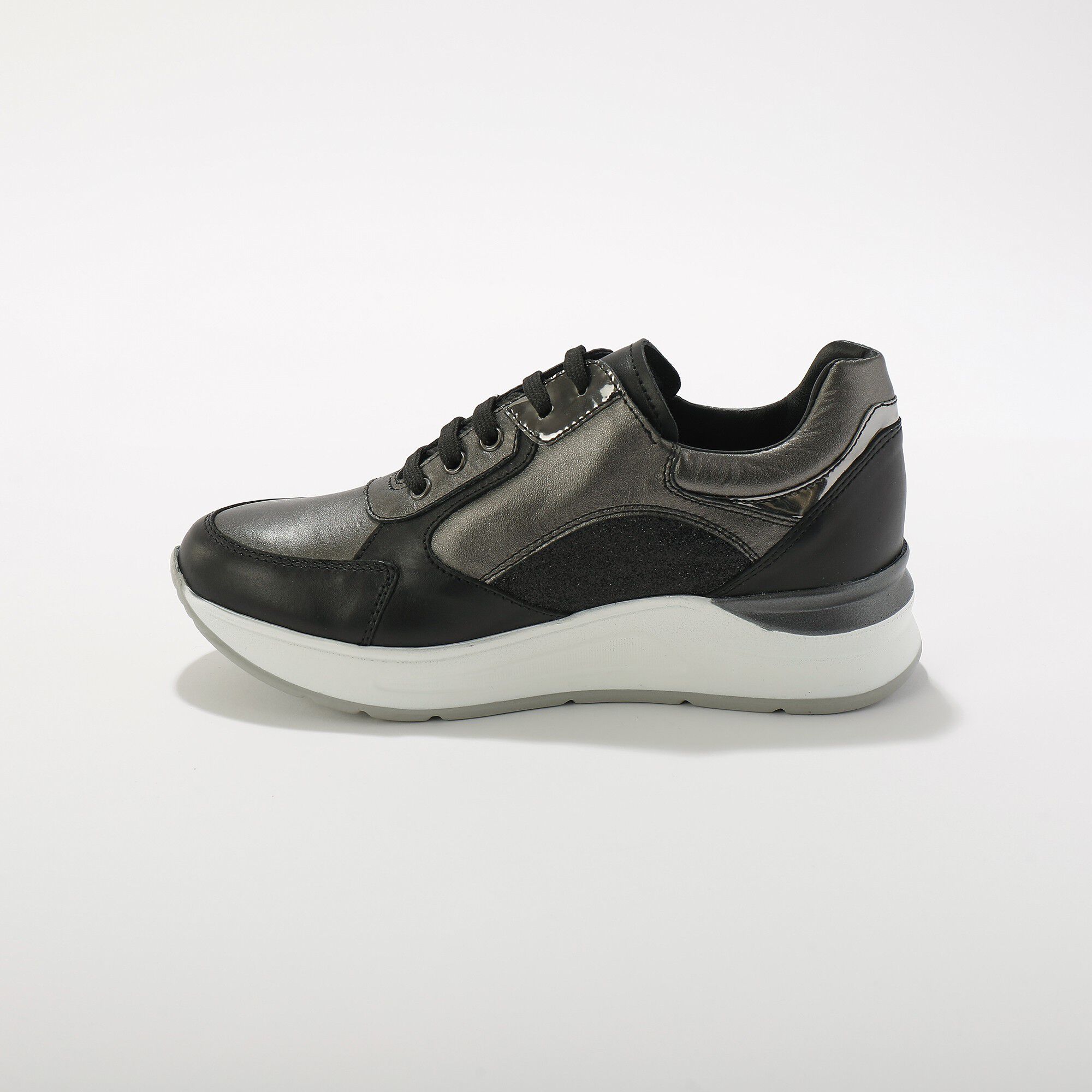 Sneakers compensées en cuir