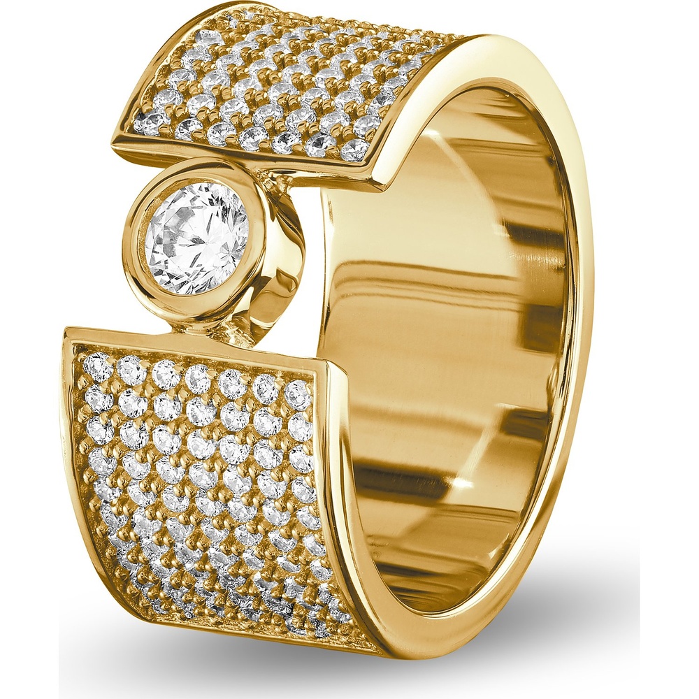 Jette Bague pour femme 925 Argent or jaune Bague