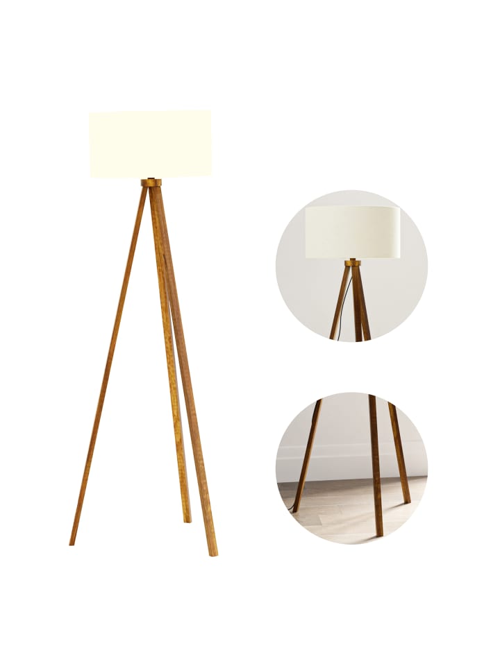 lux.pro Stehlampe Royal Tunbridge Wells in Braun Weiß (H)140cm (B)40cm (T)40cm günstig kaufen onesize