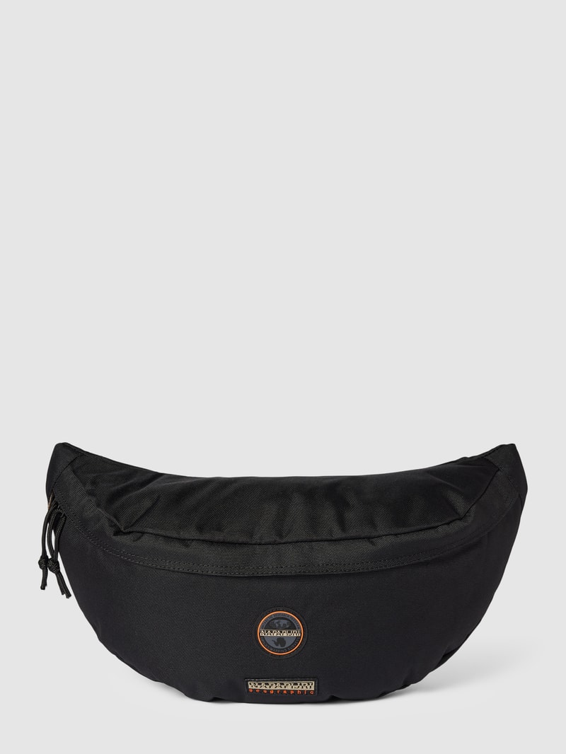 Bauchtasche mit Label-Patch in schwarz