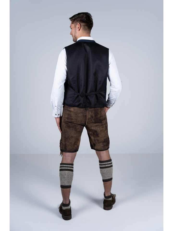 Edelnice Kurze Wildbock Lederhose Florian in dunkelbraun günstig kaufen