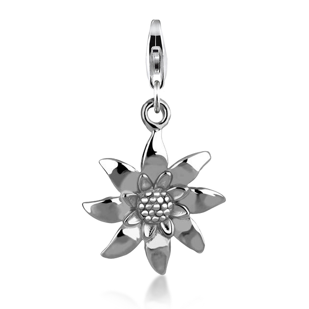 Nenalina Nenalina Amulette Femmes pendentif édelweiss en argent sterling 925 Pendentif