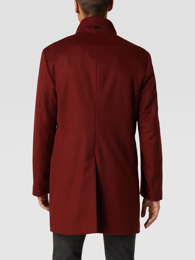 Mantel mit Eingrifftaschen Modell 'Maron' in bordeaux rot