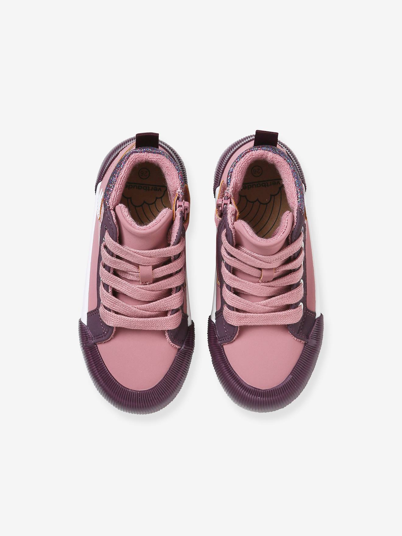 Baskets montantes fille collection maternelle rose