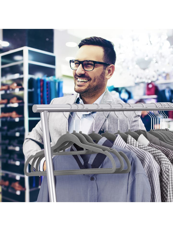 relaxdays 30er Set: Kleiderbügel in Grau günstig kaufen onesize