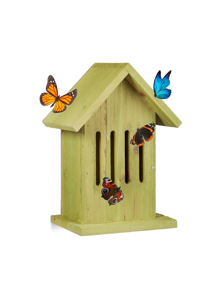 relaxdays Schmetterlingshaus in Grün - (B)18,5 x (H)25,5 x (T)12 cm günstig kaufen onesize