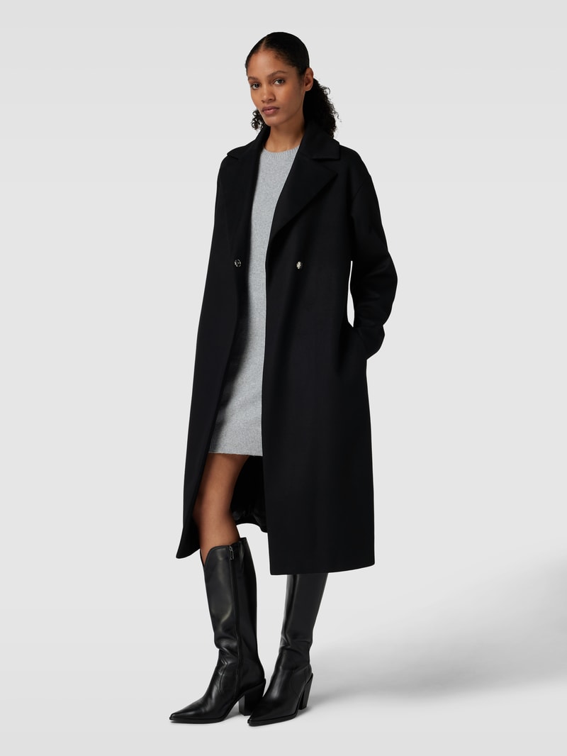 Mantel mit Bindegürtel Modell 'Mabelina' in schwarz