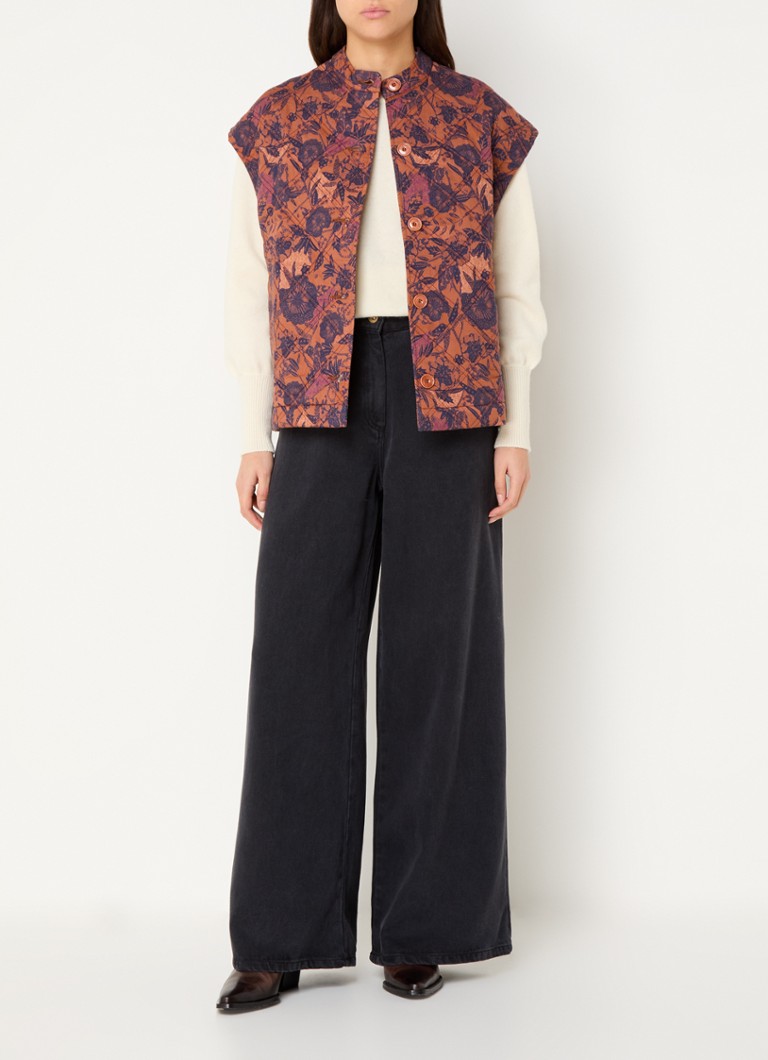 Gilet Sessùn Montefields con stampa floreale e tasche laterali