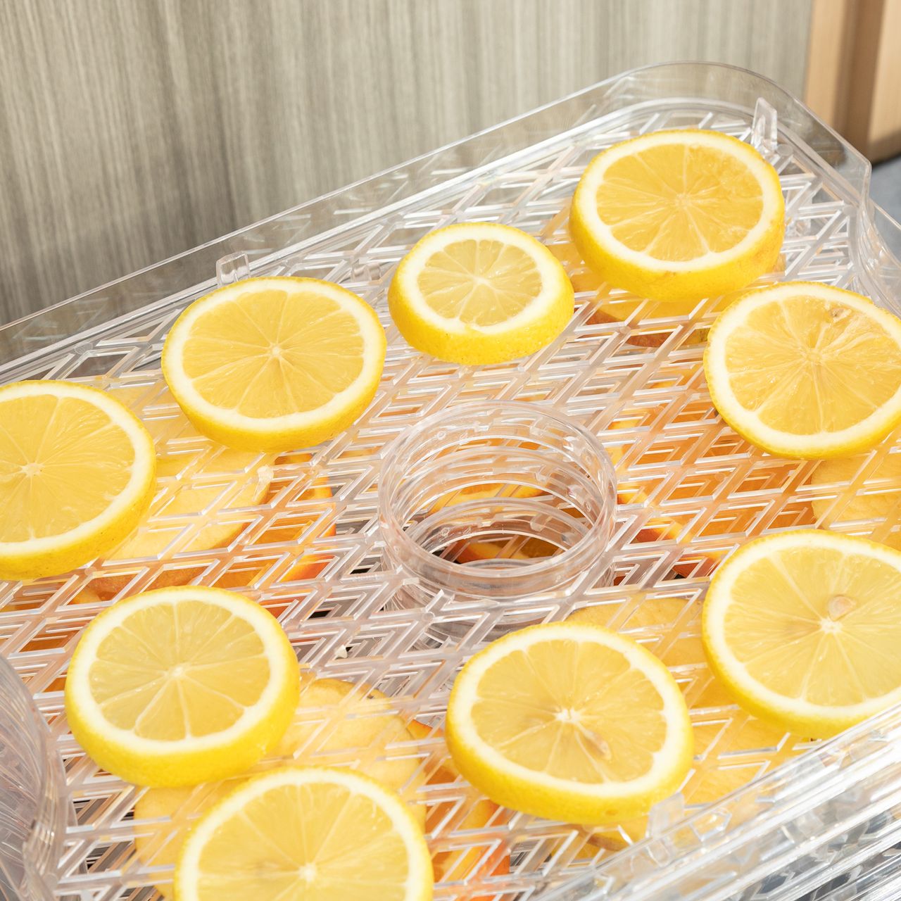 HOMCOM Dörrautomat Dörrgerät mit 5 Einlegefächer, 35-70°C, Obsttrockner Dehydrator für Fleisch Obst Haustier-Leckereien Edelstahl Silber Transparent 32 x 25 x 29cm