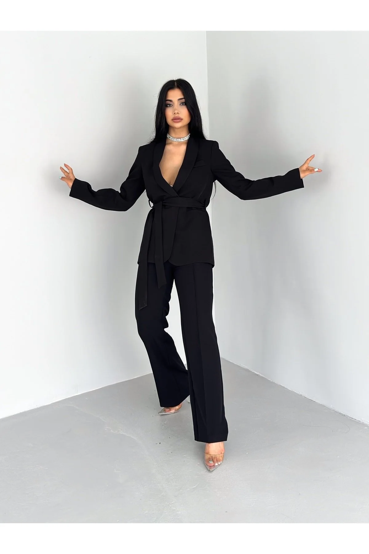 ZF BUTİK  Zweiteiler - Schwarz - Regular Fit