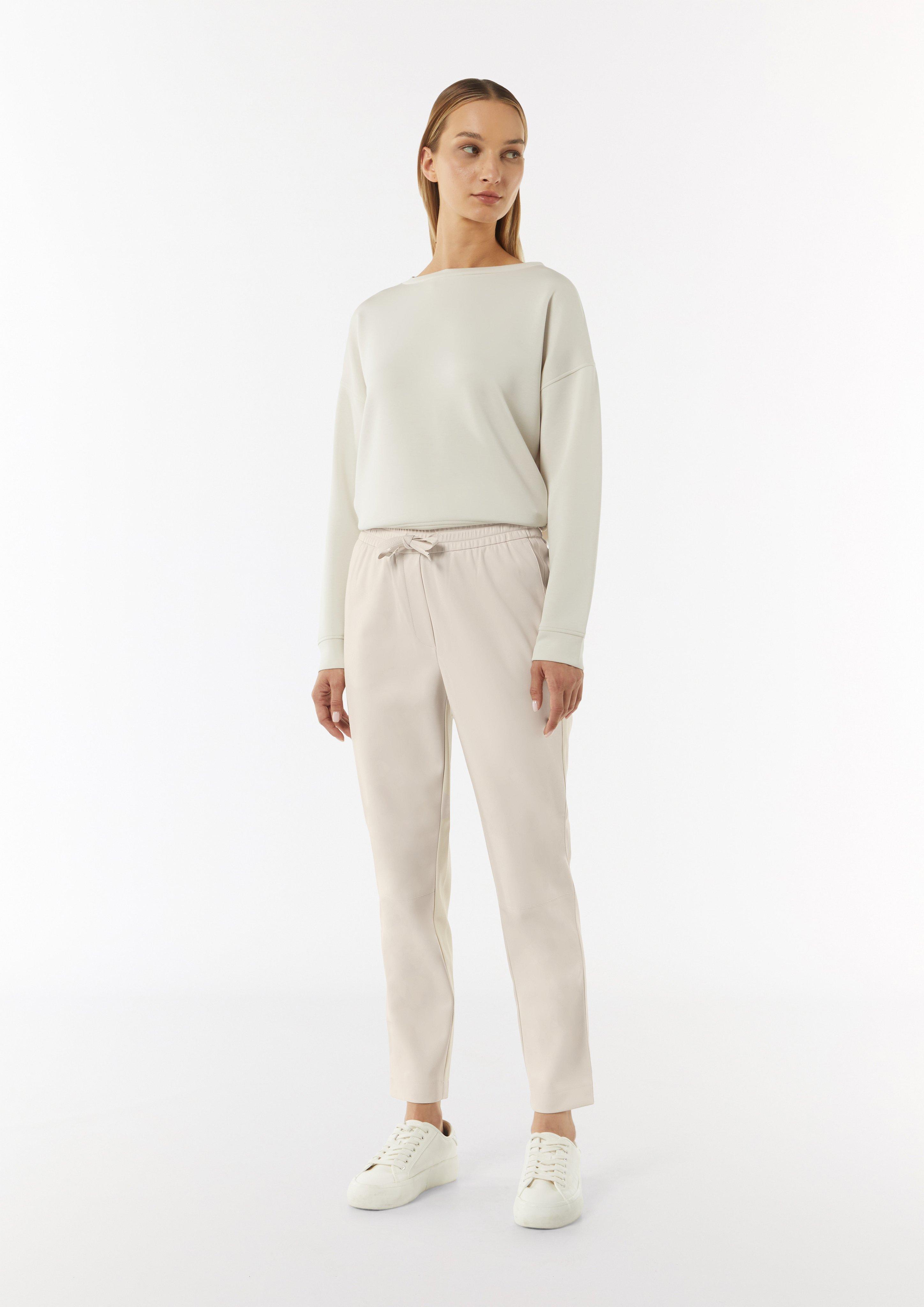 Joggpant aus Kunstleder - helles beige