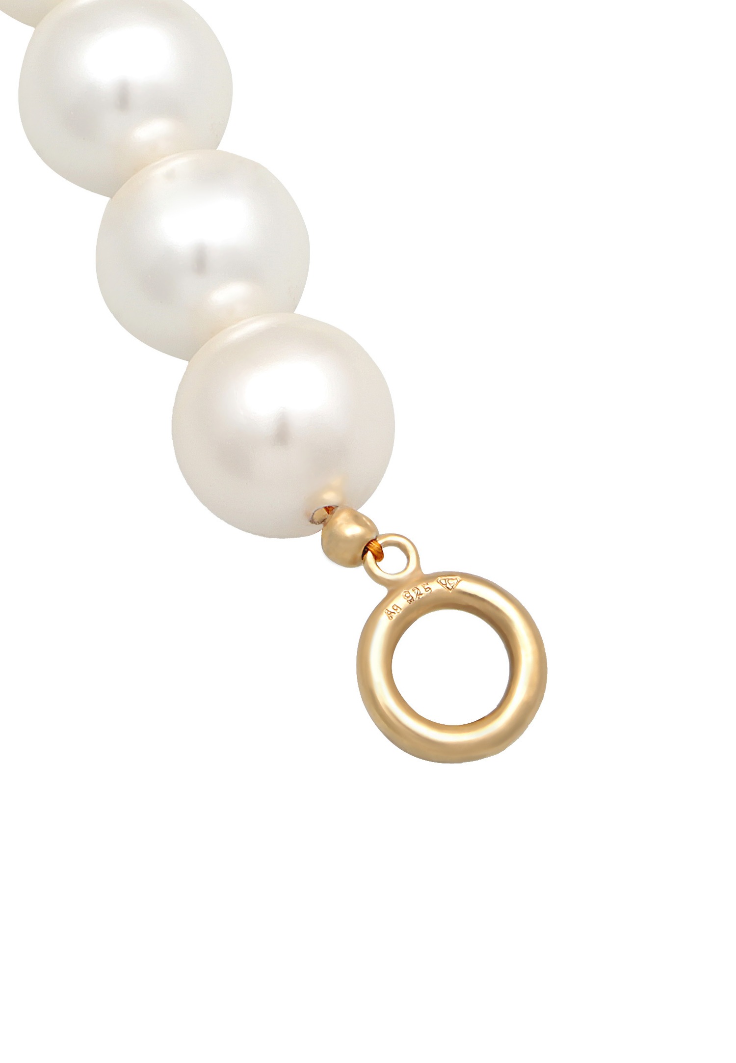Chiusura a T trendy da donna Elli con perline a conchiglia in argento sterling 925 placcato oro