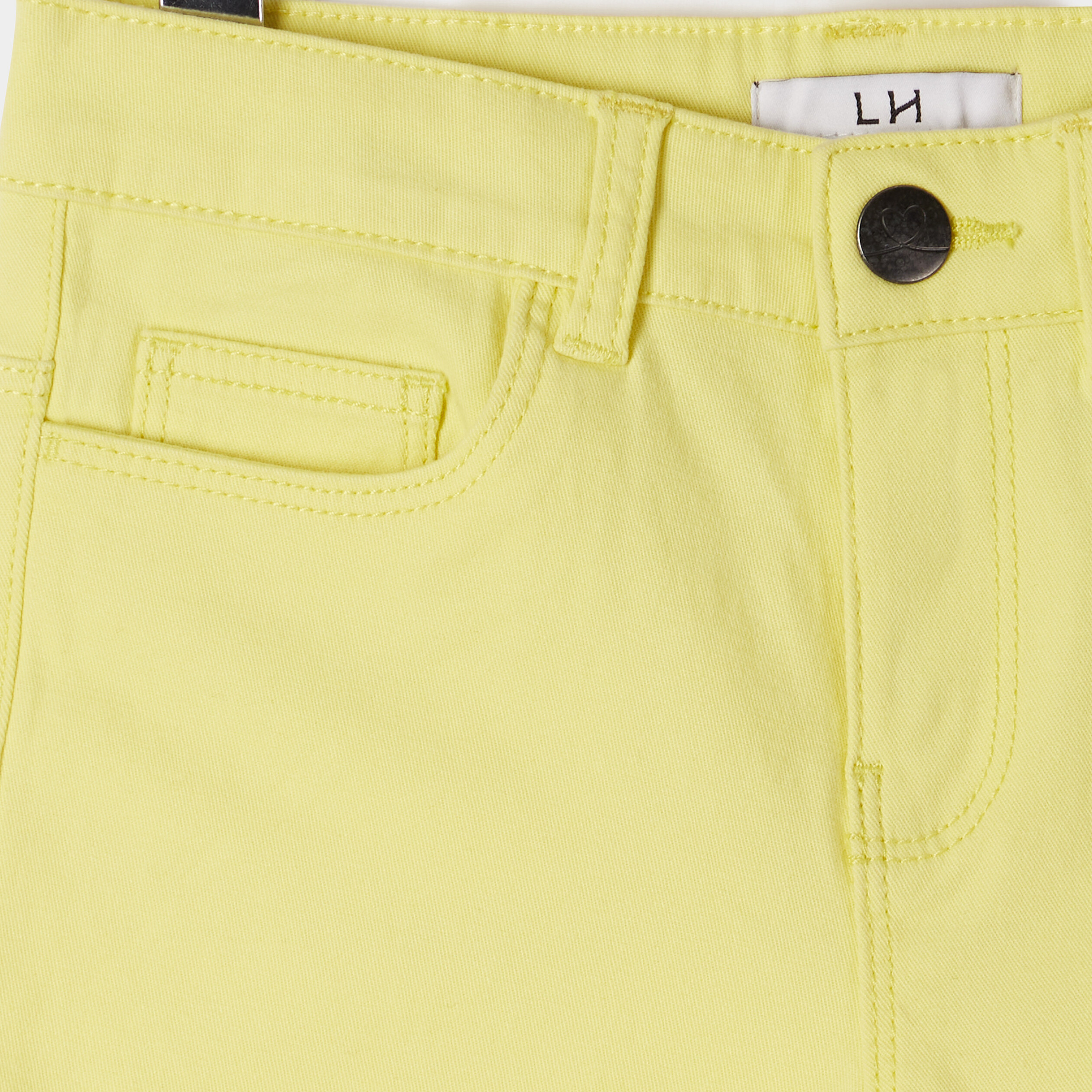 Short ajusté en twill jaune citron fille | La Halle