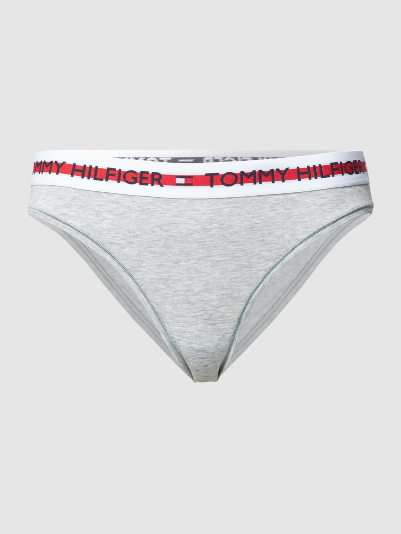 Slip aus Baumwoll-Mix mit elastischem Bund in silber meliert