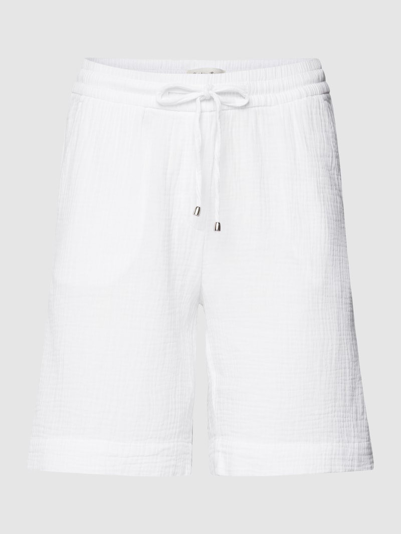 Bermudas mit Strukturmuster in weiß