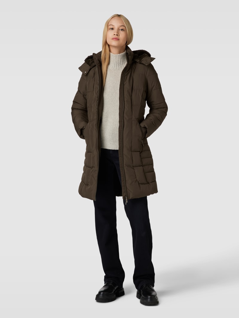 Steppjacke mit Zweiwege-Reißverschluss in dunkelgrün