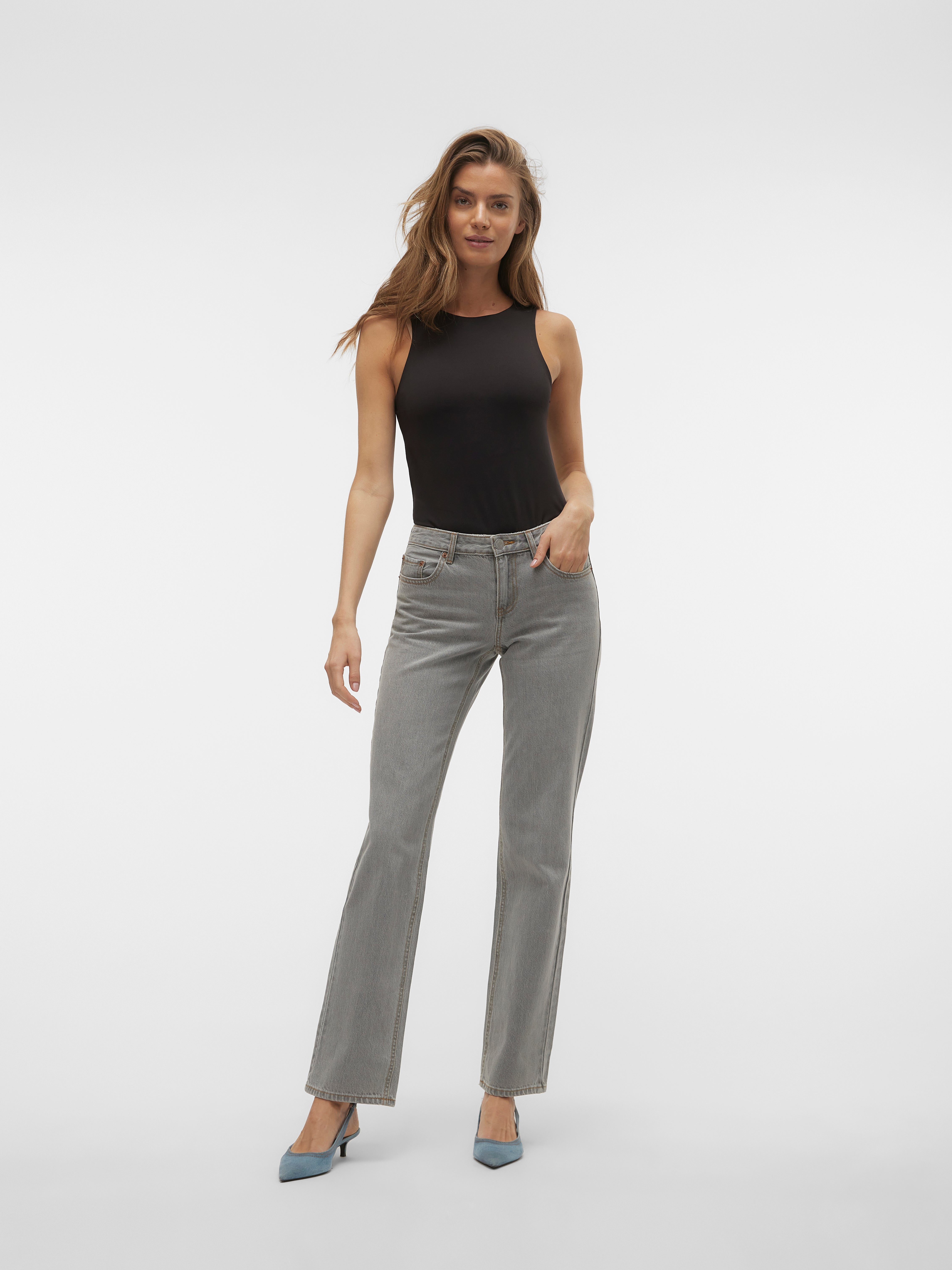 VMPAM Niedrige Taille Gerade geschnitten Jeans