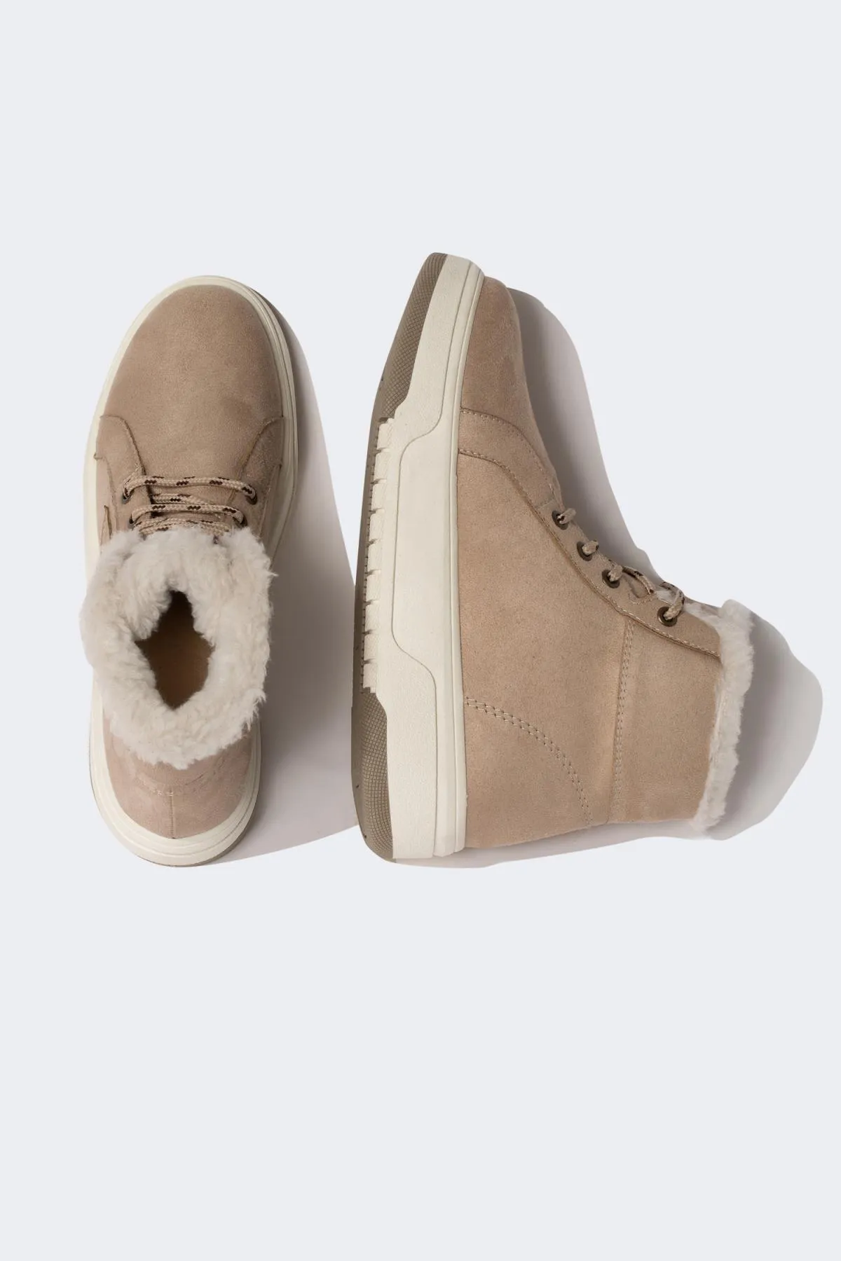 DeFacto  Damen-Winterstiefel aus Kunstleder mit dicker Sohle