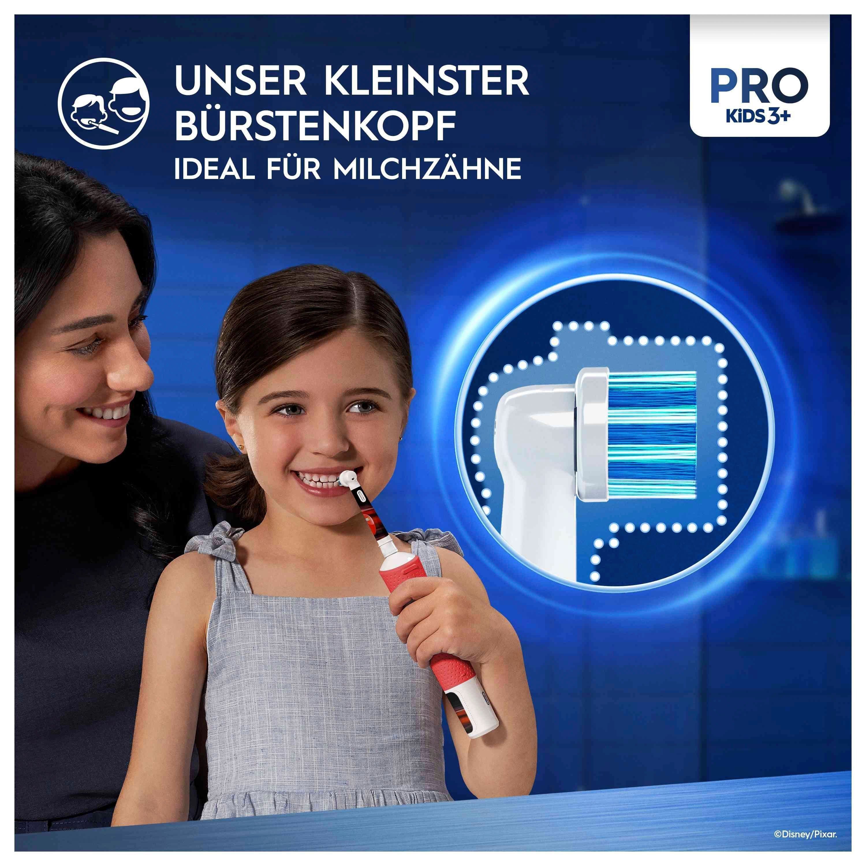 Oral-B Elektrische Zahnbürste Pro Kids Cars, Aufsteckbürsten: 1 St., für Kinder ab 3 Jahren