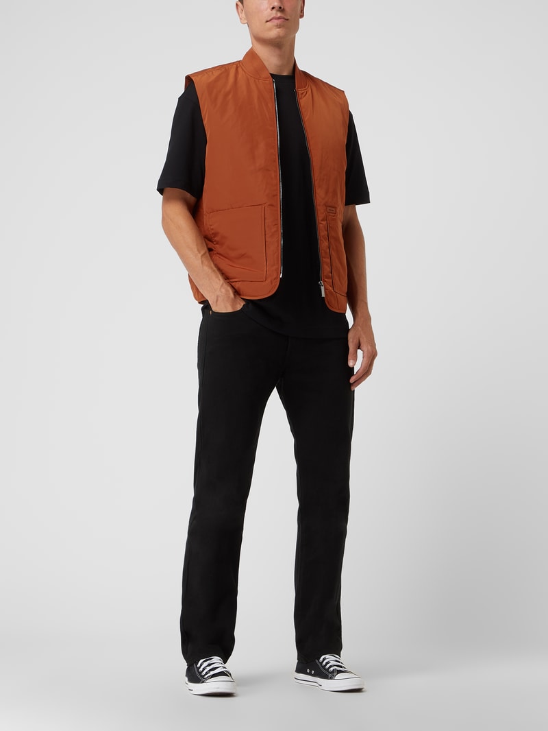 Weste mit Stehkragen in dunkel orange
