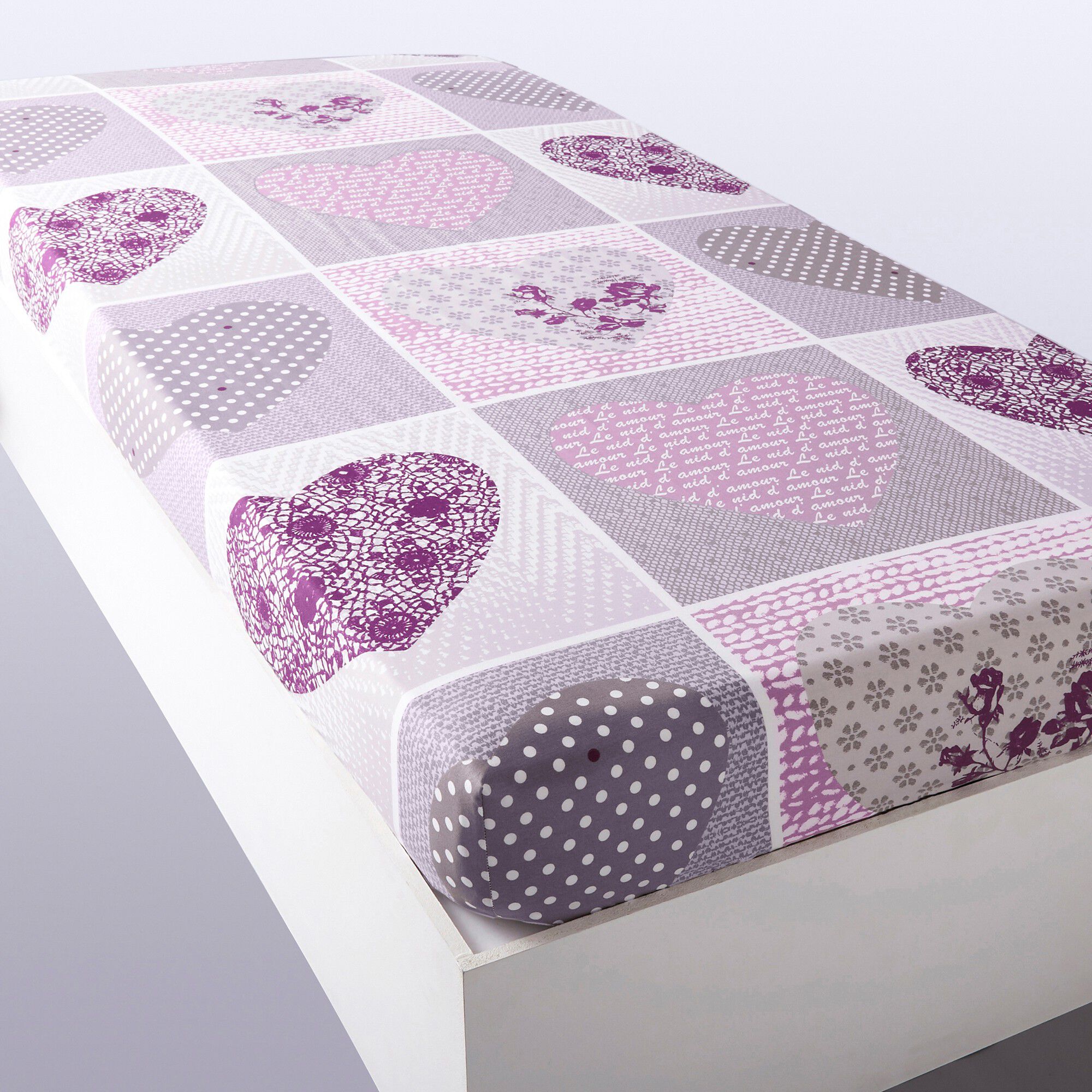 Linge de lit Lovely en flanelle imprimé coeurs