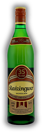 Ratzingwer Ingwerlikör 35% Ratzingwer Ingwerlikör 35% Ingwerlikör nach einem Originalrezept aus Celle, Lüneburger Heide. 0,7	 Liter - Vol 35%