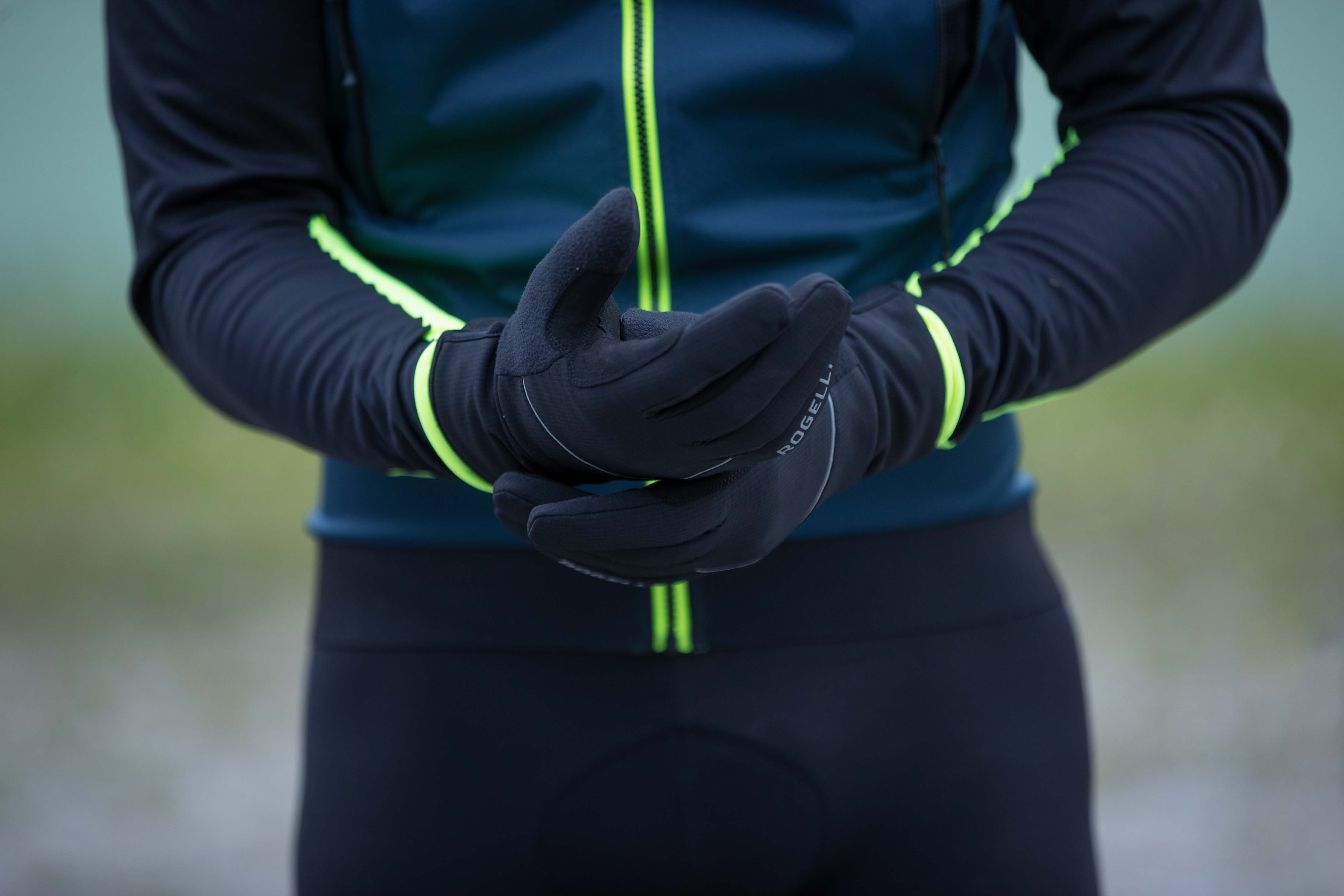 Rogelli Essential Black Herren Winter-Fahrradhandschuhe