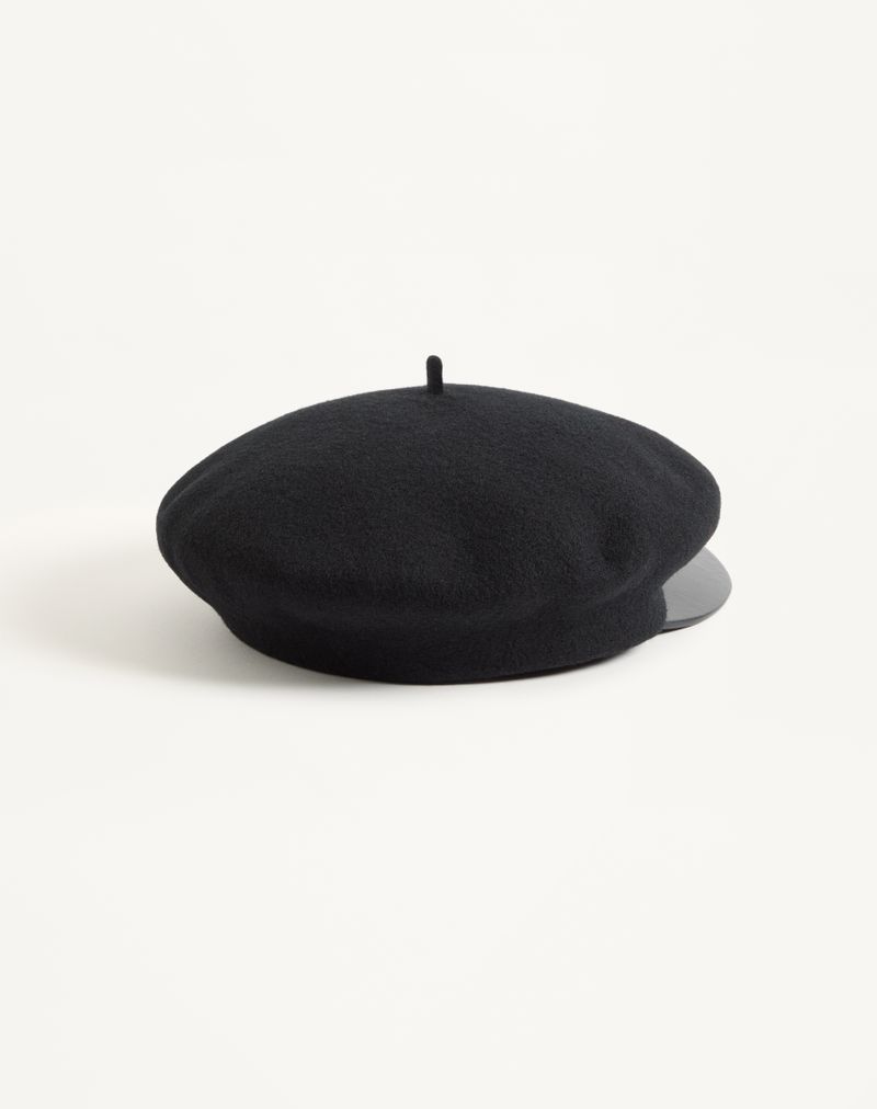 Gorro de lã Valentino Garavani VLogo Signature com aba de couro