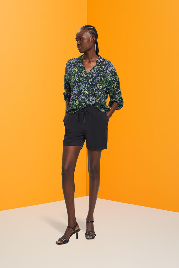 Baumwollbluse mit Blumen-Print