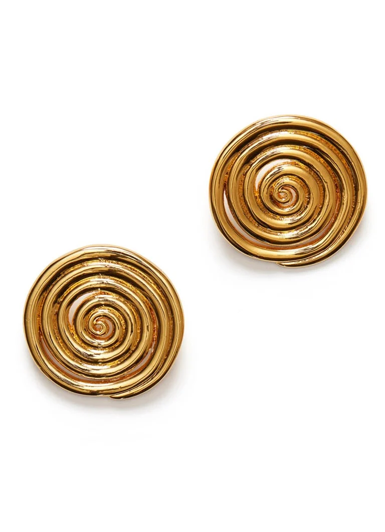 ANNI LU Spiral stud earrings gold plated