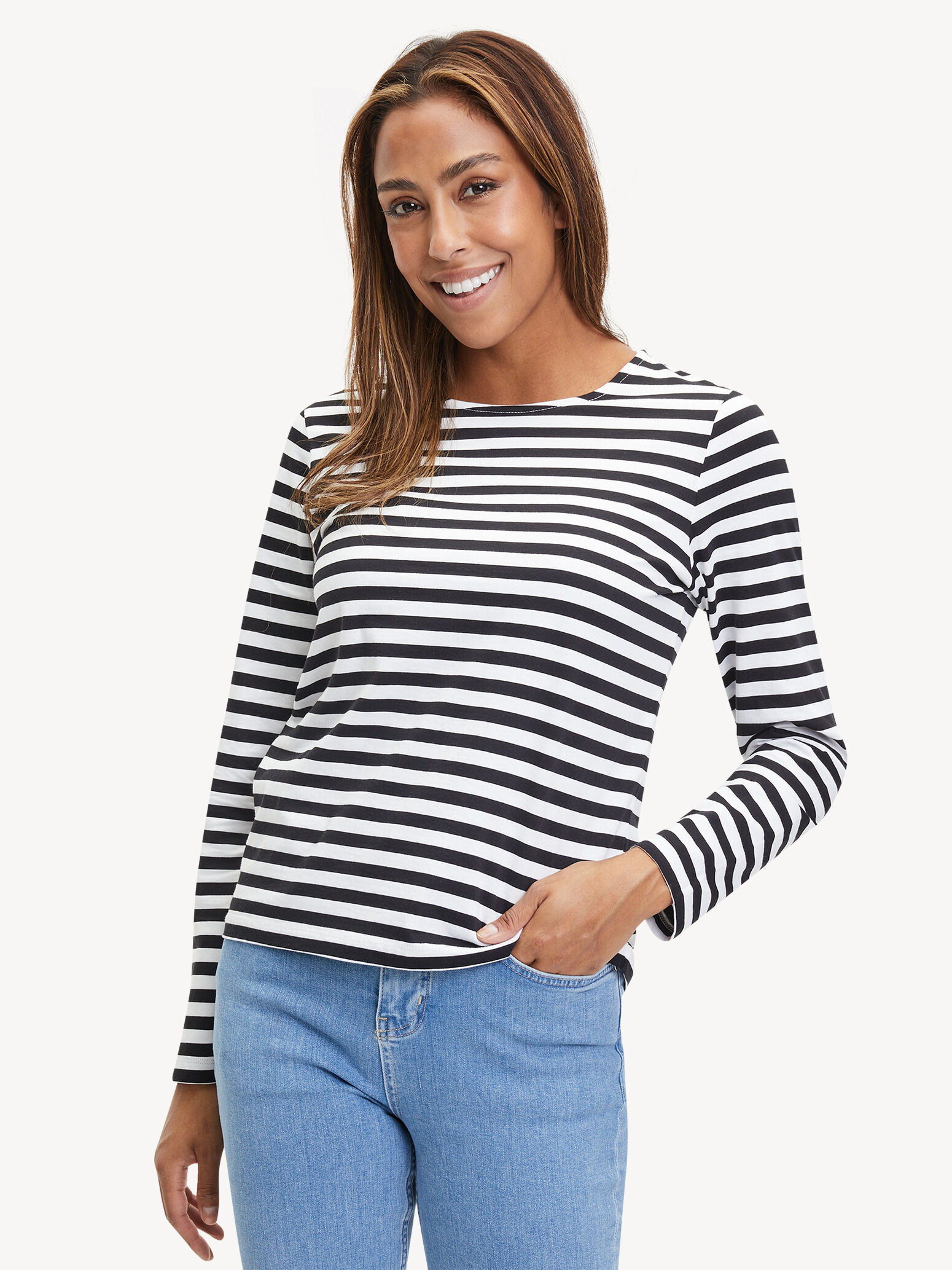 Langarmshirt - blanc