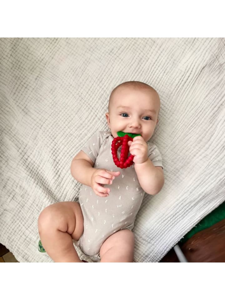 RaZbaby Silikon Beißring Himbeere für zahnende Babys ab 3 Monaten in Rot günstig kaufen onesize