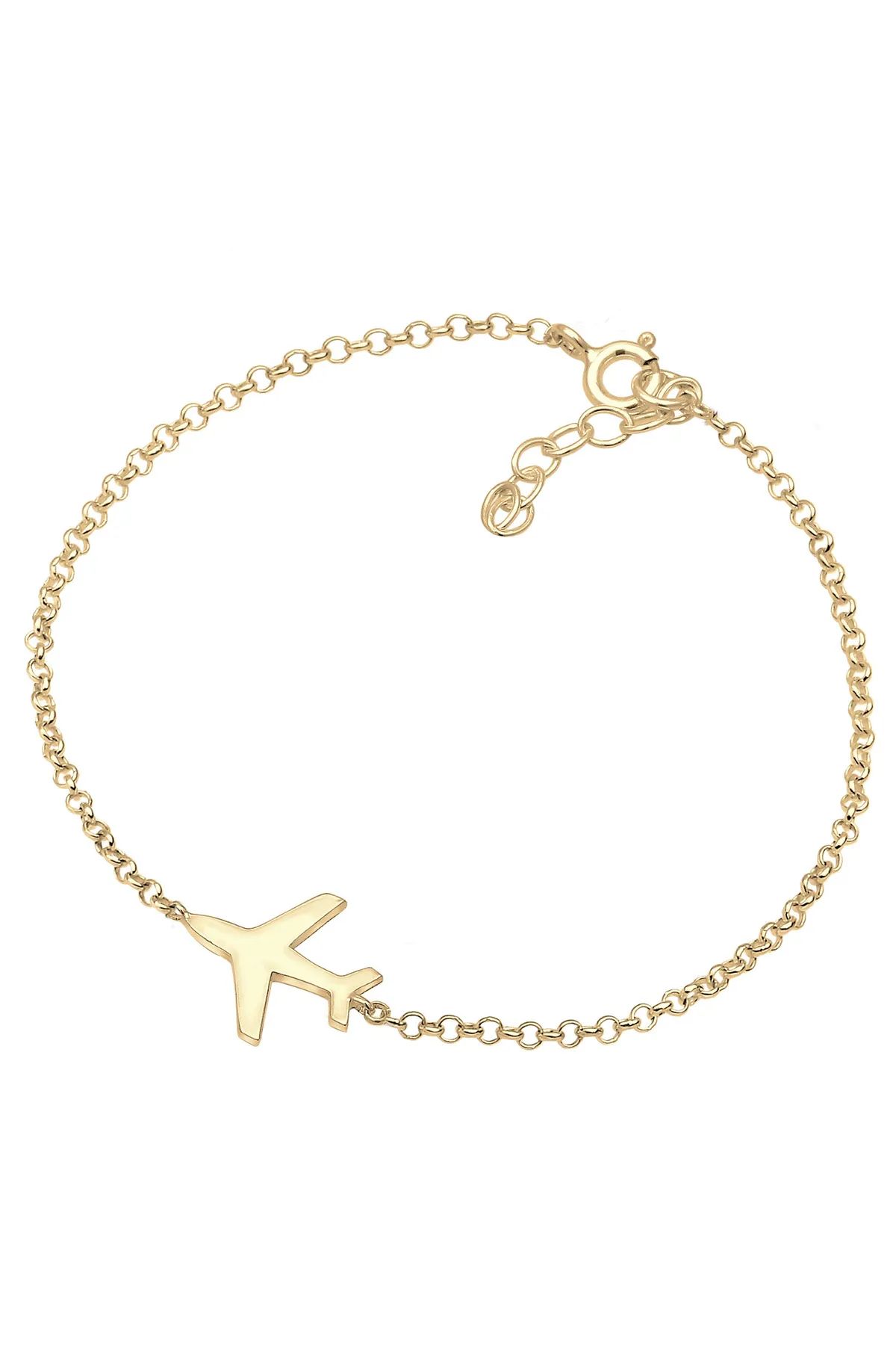 ELLI  Armband Basic Erbkette Flugzeug Travel Reise 925 Silber