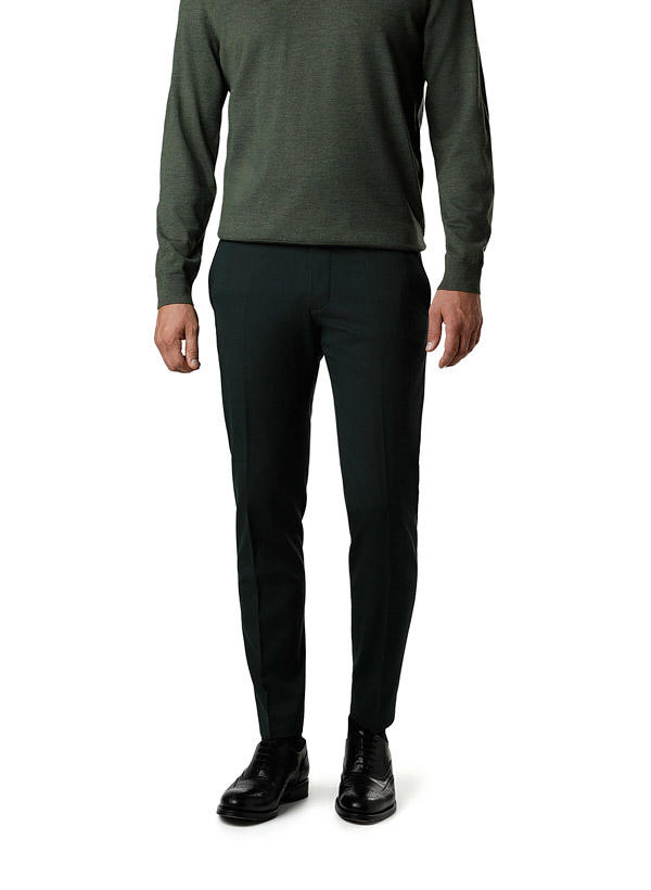 Strellson, Hose Melwin, Slim Fit, Woll-Stretch, dunkelgrün meliert